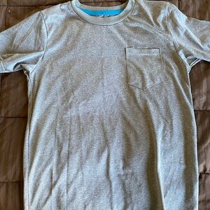 Gray Crew Neck T-Shirt with Pocket